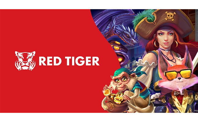 Logo provider RED TIGER, penyedia slot online terkemuka dengan game unggulan.