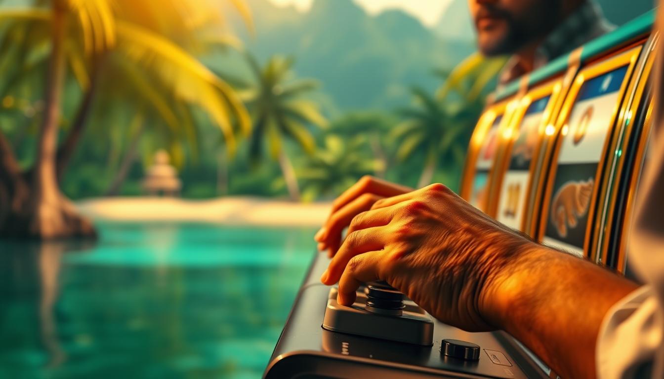 Tampilan game Gates of Olympus menampilkan multiplier tinggi dan tumbling reels di slot online