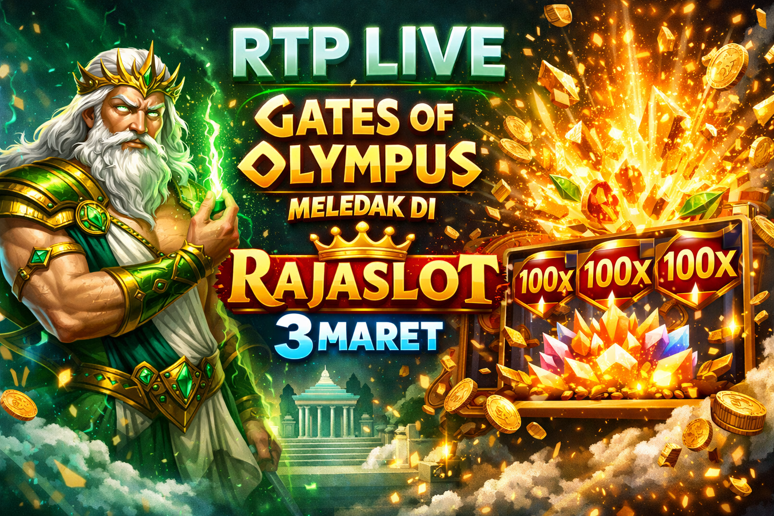 Tampilan multiplier tinggi Gates of Olympus dengan RTP stabil di sesi pagi 3 Maret 2026