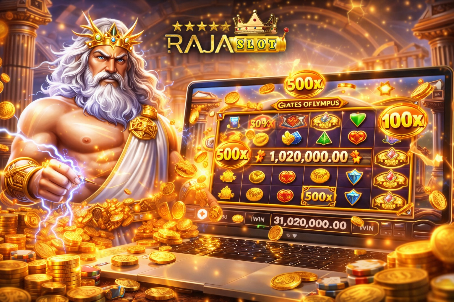 Tampilan game Pragmatic Play dengan multiplier tinggi saat pola penutup bulan optimal